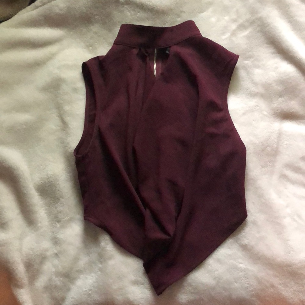 plunge neck top